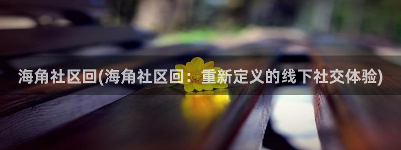 抖音上的海角社区是什么：海角社区回(海角社区回：重新定义的线下社交体验)