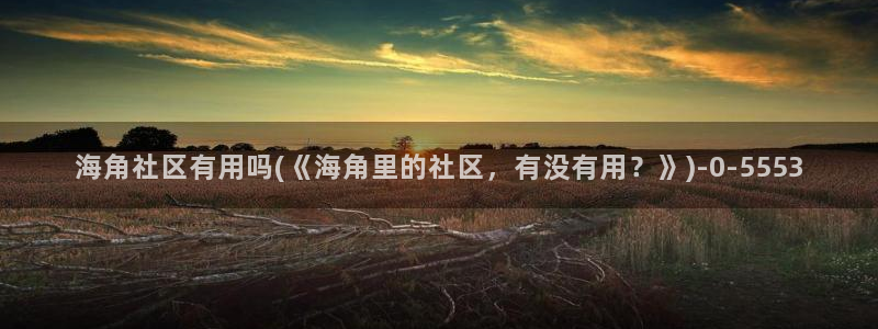 海角社区密码找回：海角社区有用吗(《海角里的社区，有没有用？》)